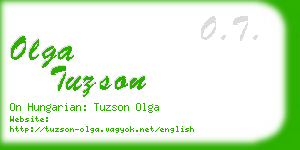 olga tuzson business card